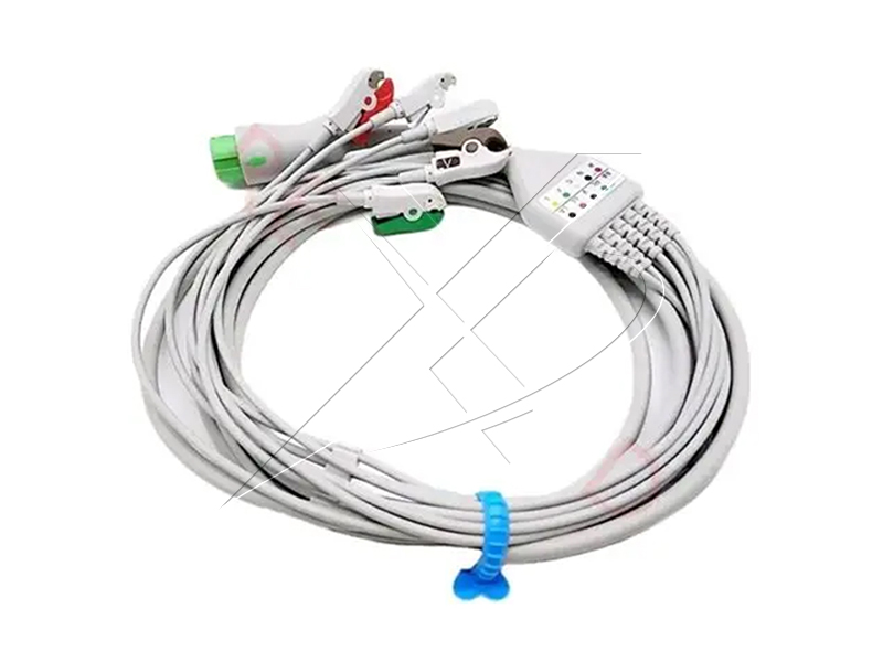 Compatible mindray T5 one piece 5 lead ECG cable, snap ,AHA, 12pin
