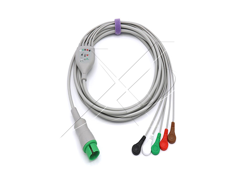 spacelabs one piece 5 lead ecg cable, span, AHA 6 PIN